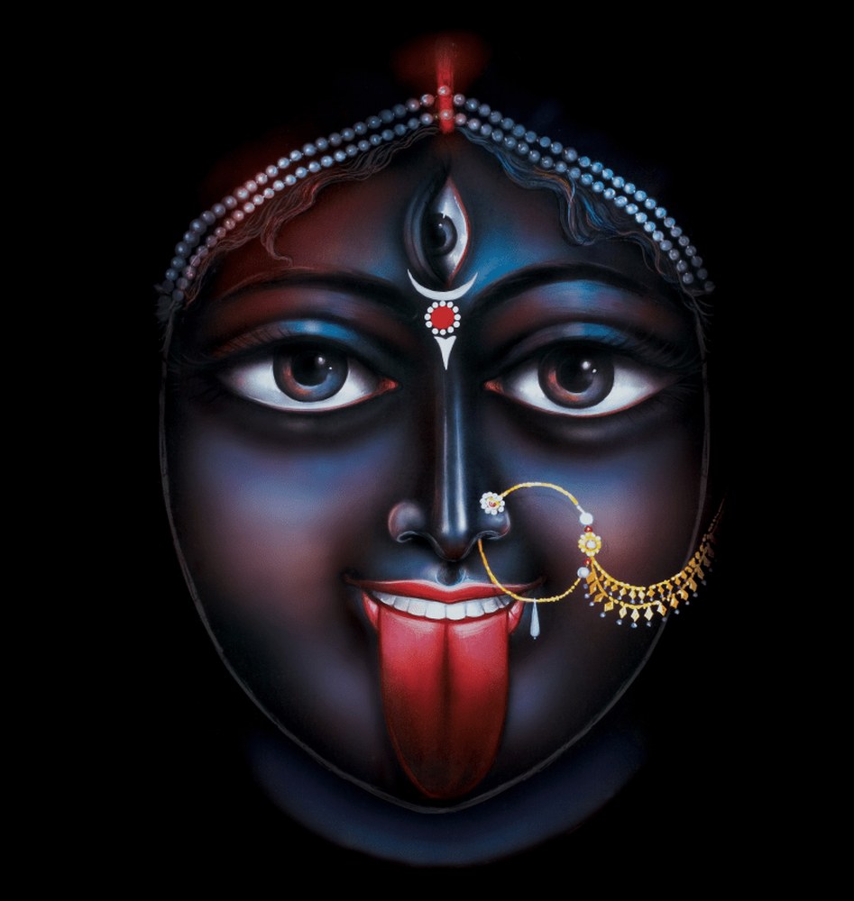 Darshan of The Divine Face Of The Divine Mother Maa Maha Kaali, the third eye upon the brow